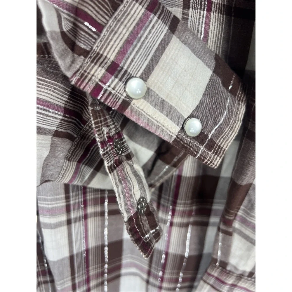 Rustler Wrangler Pearl Snap Long‎ Sleeved Shirt  Large Western Shirt